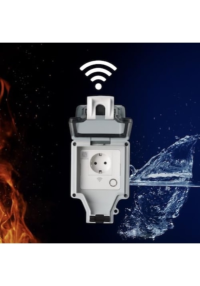 Ayrex Akıllı Dış Mekan Wifi Priz, Ip66 Su Geçirmez, Uzaktan Kontrol Edilebilir, Endüstriyel Tip, Bahçe Ve Dış M Genel