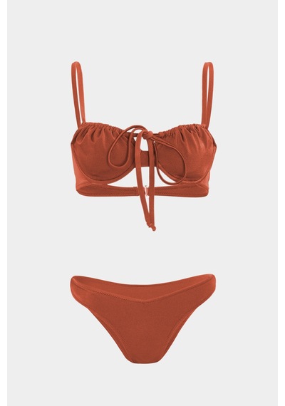 Açelyaokcu Premium Luna Slim Fit Kadın Bikini Altı Kiremit