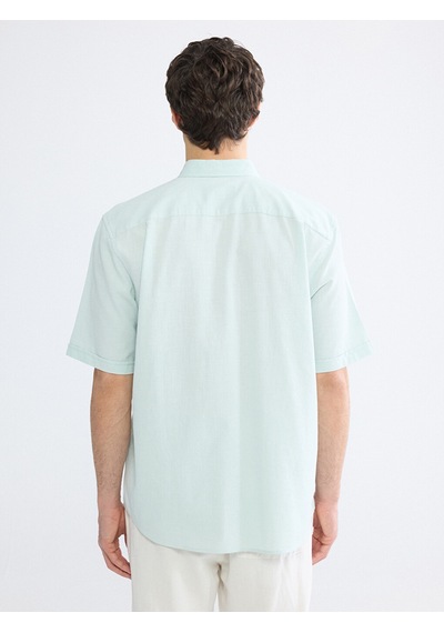 Lcwaıkıkı Classic Turkuaz Regular Fit Armürlü Erkek Gömlek
