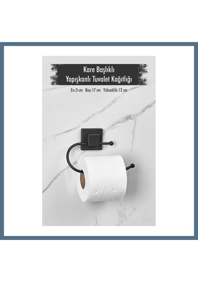 Buradabulabilirsin Yapışkanlı Kare Başlıklı Siyah Tuvalet Kağıtlığı Bbz
