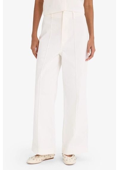 Defacto Wide Leg Cepli Yüksek Bel Gabardin Pantolon F1649ax25auer105 Ekru
