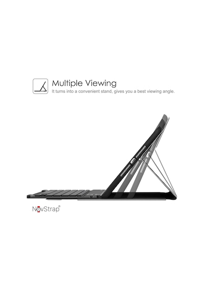 NovStrap Apple Uyumlu iPad  Pro 12.9 2020 2021 2022 4/5/6 Nesil Bluetooth Klavyeli Tablet Kılıfı