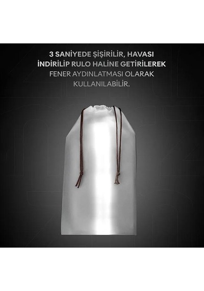Zmr Zmr-385 Katlanır Şişirilebilir Beyaz Ledli Aydınlatma Tüpü Usb Ve Güneş Enerjisi Şarjlı Armatür Diğer