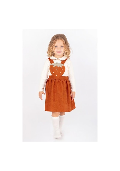 Çilek Desen Salopet 2 Li Kız Çoçuk Takım - Tarçın Tarçın-85962