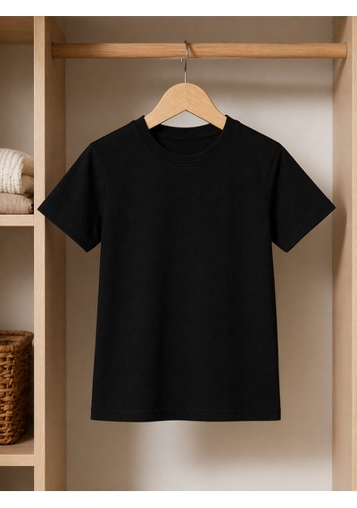 Masal Bebe Kids Unisex Çocuk Basic Siyah Takım Tişört