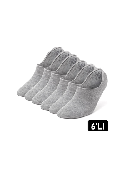 Just Inner Erkek 6 Lı Bambu Çorap Babet Premium Ayak Sağlığı 11400 Gri
