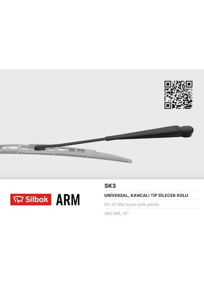 Sılbak Silecek Kolu 380mm R12tx.gts.tsw-toros Eski Model Kancalı Sk3