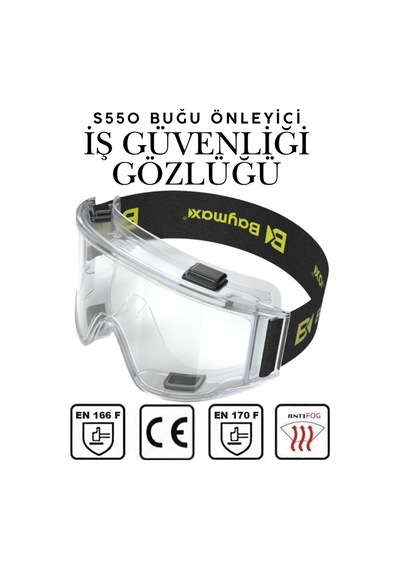 S550 Şeffaf Çok Amaçlı Koruyucu Gözlük Antifog Buğu Yapmaz Çizilmeye Dayanıklı İş Güvenliği Gözlüğü S550 Şeffaf Çok Amaçlı Koruyucu Gözlük Antifog Buğu Yapmaz Çizilmeye Dayanıklı İş Güvenliği Gözlüğü