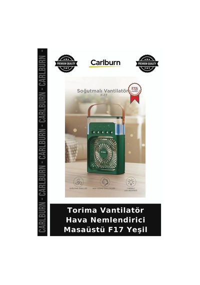 Torima Vantilatör Hava Nemlendirici Masaüstü F17 Yeşil Kablolu Model Masa Üstü Pratik Cihaz