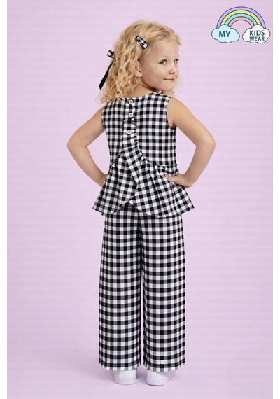 My Kids Wear Kız Çocuk Pötikareli Peplum Bluz Ve Pantolon Takımı 12693 Siyah - Beyaz My Kids Wear Kız Çocuk Pötikareli Peplum Bluz Ve Pantolon Takımı 12693 Siyah - Beyaz