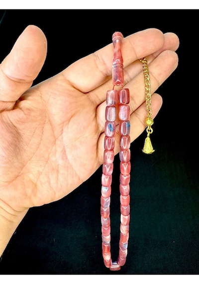 Pembe Katalin Tesbih Kapsül Kesim 7mmx11mm T-756