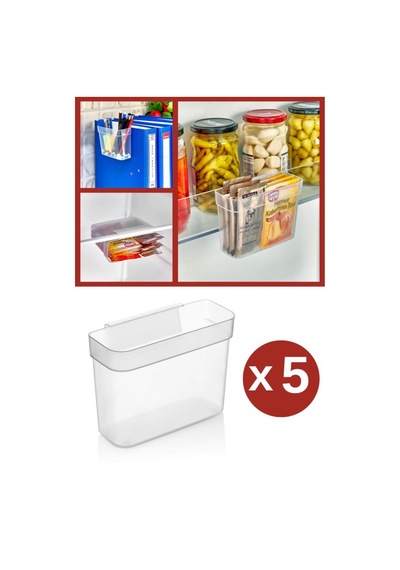 5 Adet Asılabilir Buzdolabı Düzenleyici, Çok Amaçlı Mini Kutu, Dolap İçi Organizer 5 Li Set Plastik Diğer