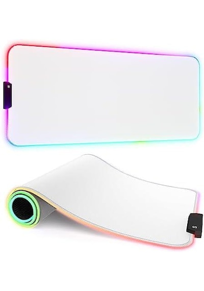 Quandtech Gaming Oyuncu Mouse Pad Beyaz Rgb Speed Yüzey 13+1 Farklı Değişen Ledlı,80x30 Cm Beyaz