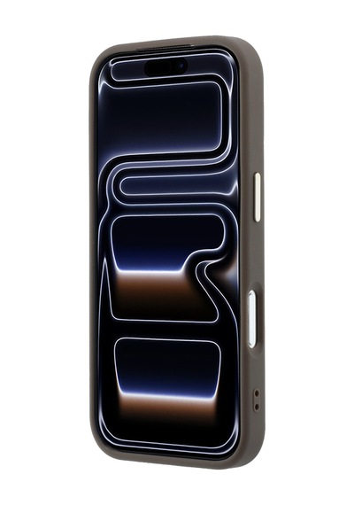 Apple iPhone Uyumlu 18 Pro  Kılıf Guess  Lisanslı 4g Büyük Resin Logolu Pu Kapak Kahverengi