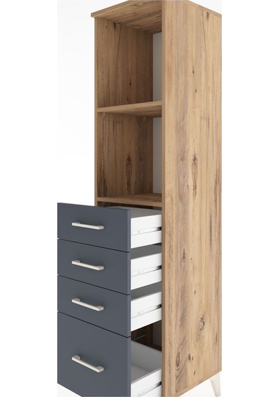 Hyperion Dolap 2 Raflı 4 Çekmeceli 44x44x182 Çam-antrasit Atlas Çam Hyperion Dolap 2 Raflı 4 Çekmeceli 44x44x182 Çam-antrasit Atlas Çam