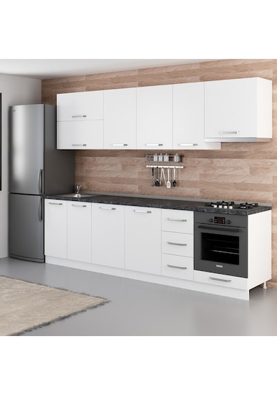 Minar 280 Cm Mutfak Dolabı Beyaz 280-B8 Beyaz