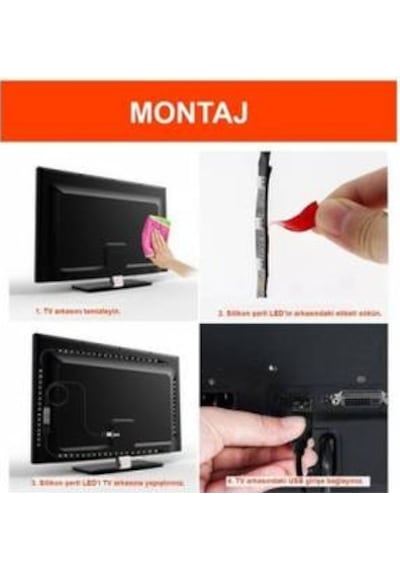4X50Cm Günışığı Lcd Led Tv Arkası Aydınlatma Usb Şerit Led Işık 4X50Cm Günışığı Lcd Led Tv Arkası Aydınlatma Usb Şerit Led Işık