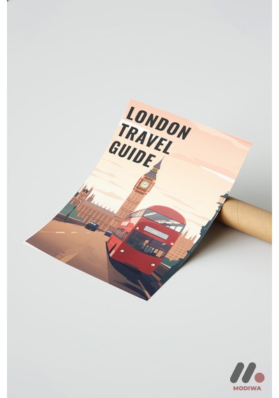 Londra Seyahat Rehberi Posteri, Çerçevesiz Yüksek Kalite Duvar Afişi - Seyahat Severlere Hediye