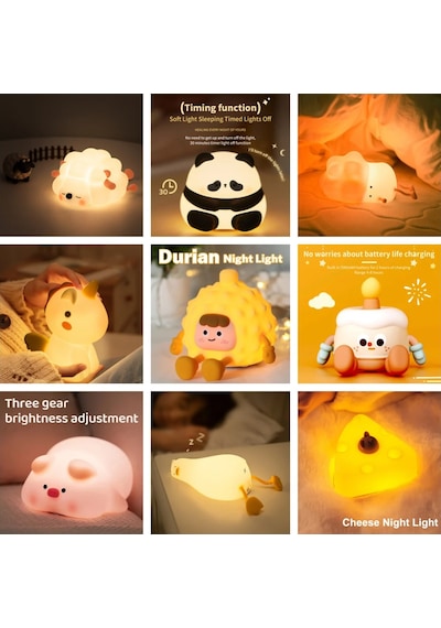 28 Tipi Gece Lambası Sevimli Tasarım Led Işık Pili Powered Masaüstü Dekor Unicorn1 C