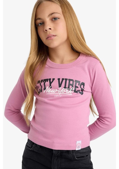 Defacto Kız Çocuk Slim Fit Dar Kesim Bisiklet Yaka Baskılı Fitilli Kaşkorse Uzun Kollu Tişört C7465a825aupn455 Pembe Defacto Kız Çocuk Slim Fit Dar Kesim Bisiklet Yaka Baskılı Fitilli Kaşkorse Uzun Kollu Tişört C7465a825aupn455 Pembe