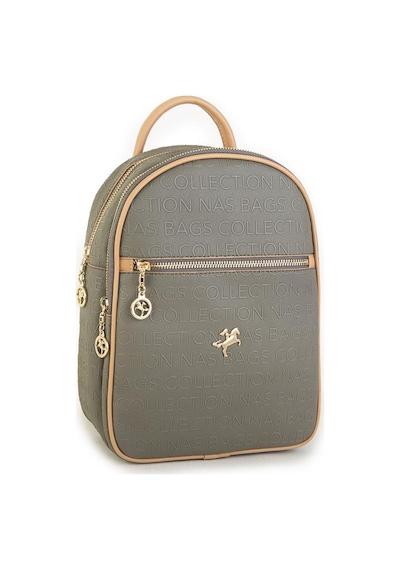 Nas Bag Kadın Sırt Çantası Yeşil Camel Gofraj Çok Renkli