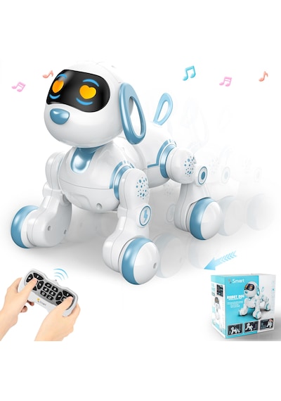 Uzaktan Kumandalı Şarjlı Akıllı Köpek - Interaktif, Eğitici Işıklı Müzikli Ve Dansçı Köpek Robot Oyuncak Mavi