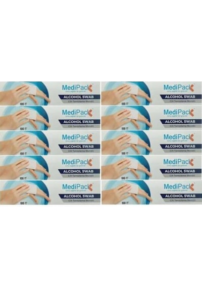 Medipack Alkollü Mendil Alkol Swap Cilt Temizleme Mendili Alcohol Swap 5 Kutu 500 Adet