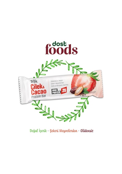 Çilek Ve Kakao Aromalı Protein Bar 45 G Protein İçeren Atıştırmalık Ve Sporcu Barı 6 Adet