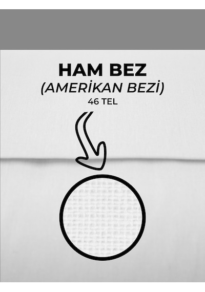 %100 Pamuk 46 Tel Amerikan Bezi Ham Bez Punch Kumaş - Beyaz
