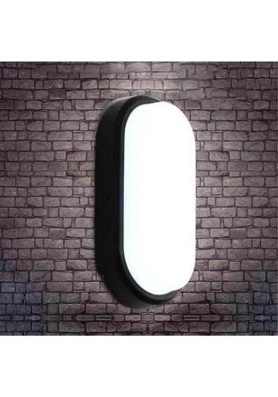 Horoz Aydos 15w Oval Siyah Led Nem Su Geçirmez Banyo Bahçe Modern Tavan Lambası Beyaz Işık Siyah