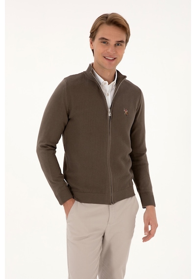 U.s. Polo Assn. Erkek Vizon Hırka Triko 50307800-vr052 Vizon