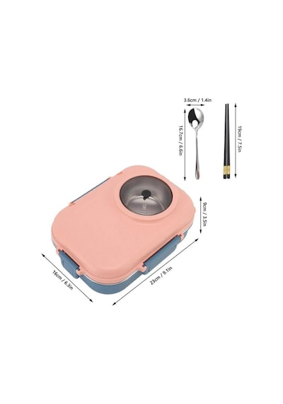 Vagonlife Bl70100 Çelik Hazneli Lunch Box Beslenme Kabı Pembe Pudra