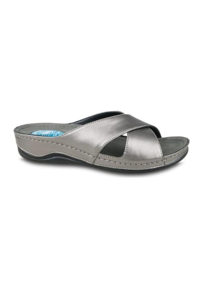 Ceyo 9946-1 Topuk Jelli Anatomik Taban Kadın Terlik Platin 36-40 Platin