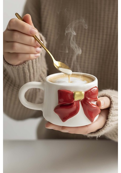 Rivaistanbul Kurdele Amore 24 K Altın Süslemeli El Yapımı Yılbaşı Hediyesi Seramik Double Kahve Fincanı, Mug, Kupa Kırmızı Rivaistanbul Kurdele Amore 24 K Altın Süslemeli El Yapımı Yılbaşı Hediyesi Seramik Double Kahve Fincanı, Mug, Kupa Kırmızı