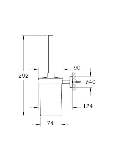 VitrA Base 200 Tuvalet Fırçalığı Krom  A44104
