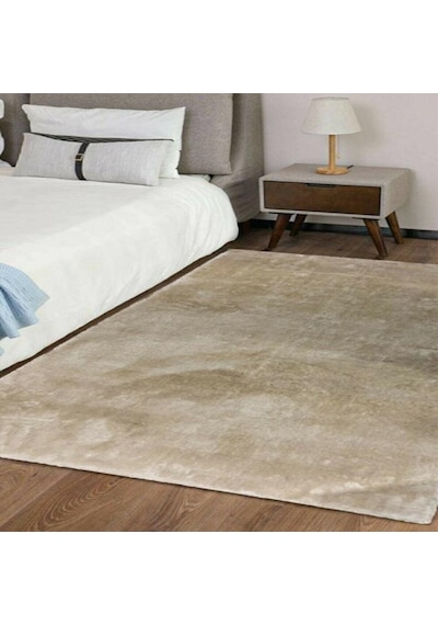 Sarar Krem Dokuma Halı Peluş Yumuşak Tavşan Tüyü Hissi Kaymaz