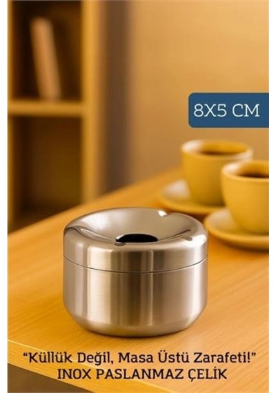 Inox Paslanmaz Çelik Küllük 8 X 5 Cm Modern, Hijyenik Ve Dayanıklı Tasarım 722189