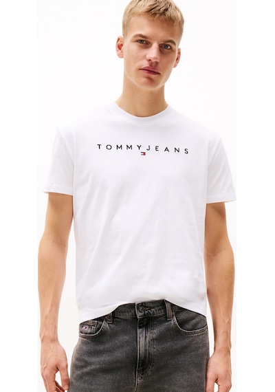 Tommy Hilfiger Erkek Marka Logolu Organik Pamuklu Bisiklet Yakalı Günlük Kullanıma Uygun Beyaz T-shirt Dm0dm20744 Ybr