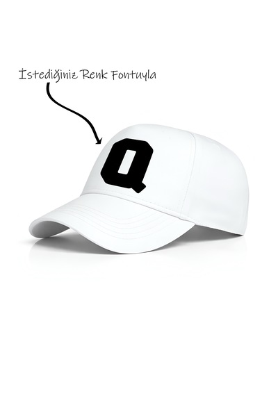 Ogc Q Harfi Unisex Şapka Beyaz