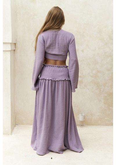Mai Collection Mai Studios Co. Marshanda Lila Crop Etek Takım Lila