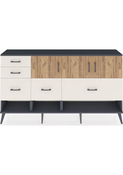 Arges Konsol 3 Raflı 5 Çekmeceli 3 Kapaklı 176x30x99 Antrasit-çam/aytaşı Atlas Çam/aytası - Antrasıt Arges Konsol 3 Raflı 5 Çekmeceli 3 Kapaklı 176x30x99 Antrasit-çam/aytaşı Atlas Çam/aytası - Antrasıt