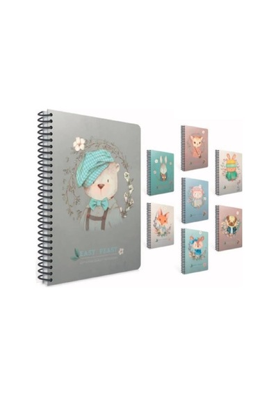 Gıpta Easy Notes Defter Spiralli Sert Kapak 17x24 120 Yaprak Kareli