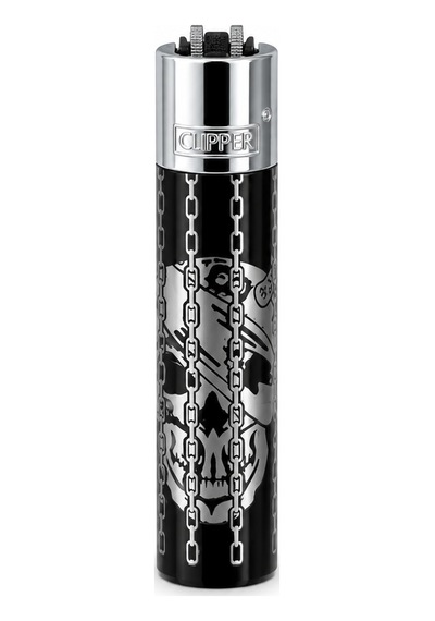 Clipper Desenli Metal Gaz Dolumlu Çakmak Özel Kutulu Premium Model Siyah