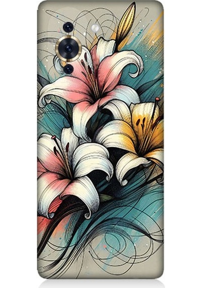 Huaweı Nova 10 Se Uyumlu Yumuşak Hatlı Zambaklar Desenli Silikon Kılıf Çok Renkli