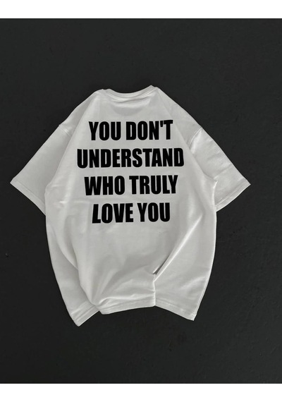Kadın Baskılı T-shirt Kısa Kol Bisiklet Yaka Regular Fit Rahat Kalıp Günlük Tişört - Beyaz Beyaz