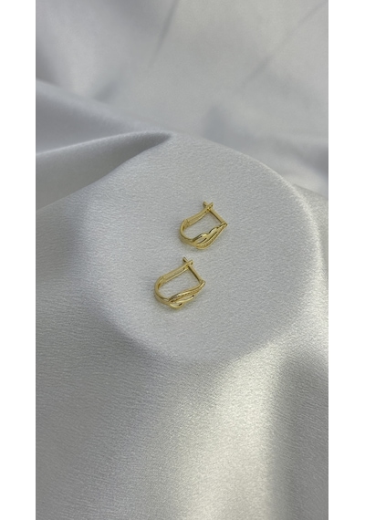 J Model Taşlı Altın Küpe Sarı Altın