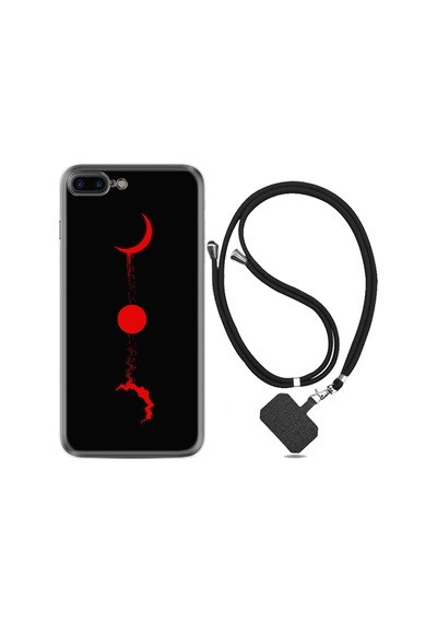 Apple Uyumlu iPhone 7 Plus 8 Plus Kılıf Boyun Askılı Red Moon 1710