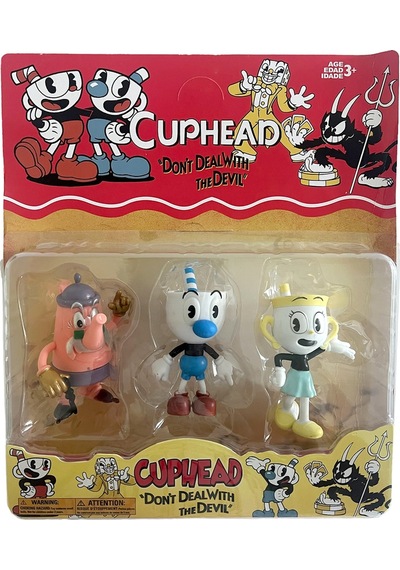 Cuphead Fincan Kafa Oyuncak Karakter Seti 3lü