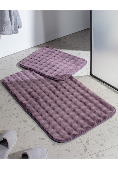 Madame Coco Reflet Bubble 2'li Banyo Paspası - Koyu Mürdüm 8684427127865 Çok Renkli