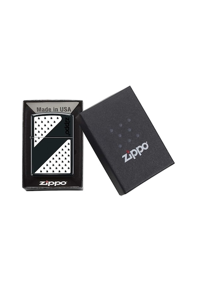 Zippo Black And White Dizayn - Siyah Beyaz
